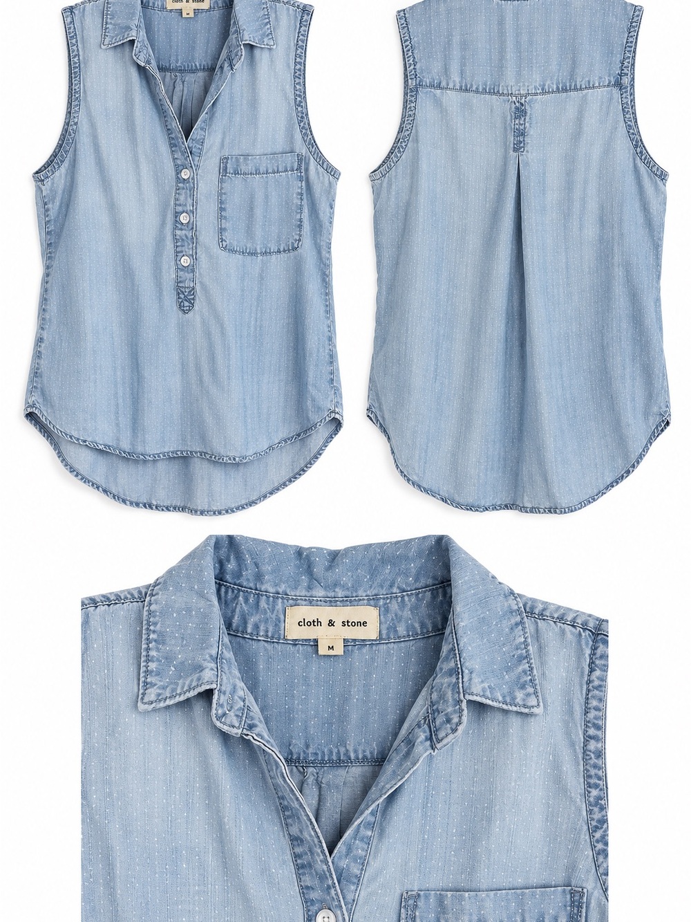 cloth & stone Light Chambray Sleeveless Button-Front Top